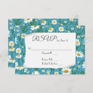 White Summer Daisies for Wedding RSVP