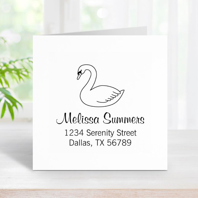 White Swan Adresse 2 Gummistempel (Von Creator hochgeladen)