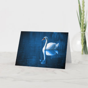 White Swan auf Blue Waters Note Card Karte