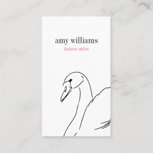 White swan beauty illustration stylish schick card visitenkarte