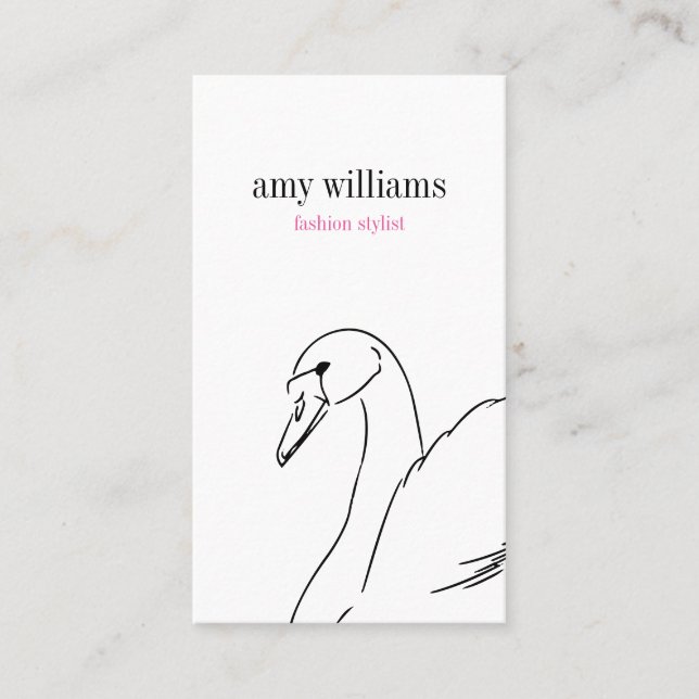 White swan beauty illustration stylish schick card visitenkarte (Vorderseite)