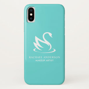White Swan Minimalistisch auf Robin Egg Blue iPhone X Hülle