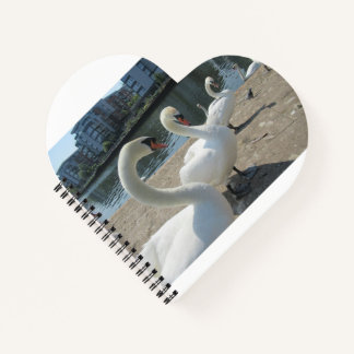 White Swans Spiral Notebook Notizbuch