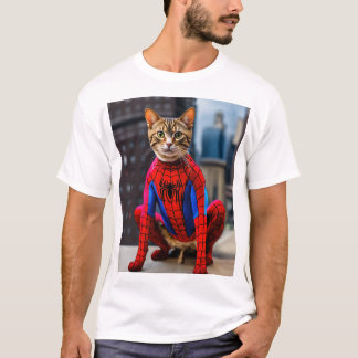 white T-Shirt Cat Printed