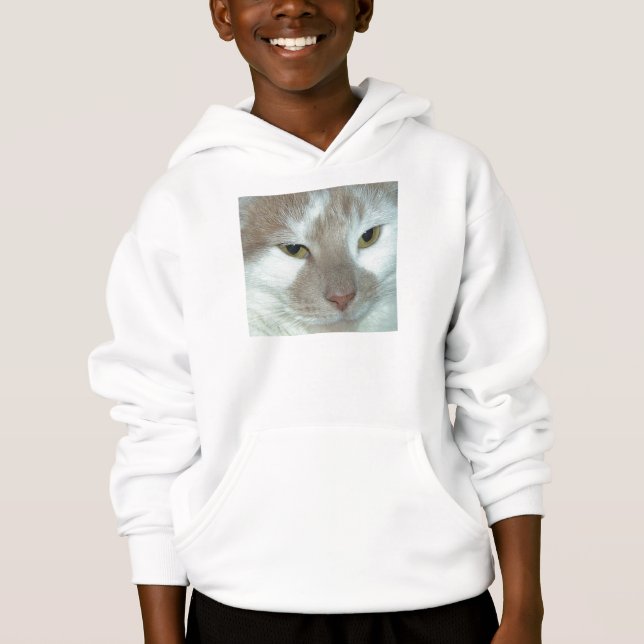 White Tabby Cat Hoodie (Vorderseite)