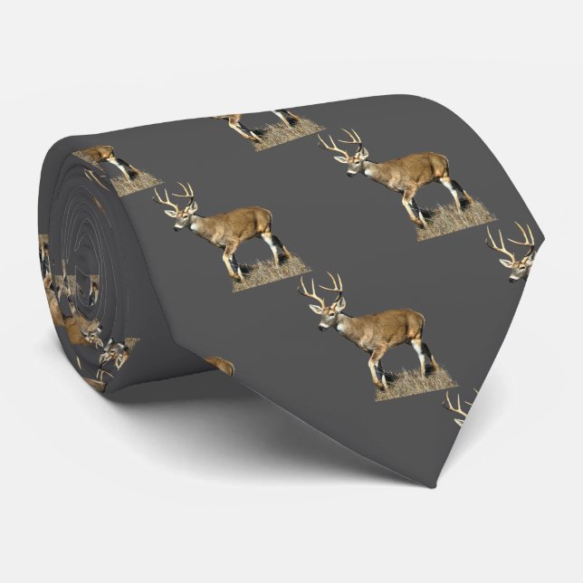 White Tails Deer Buck Neck Tie Krawatte (Gerollt)