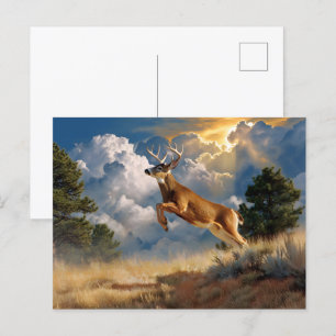 White Tails Deer Buck Postkarte