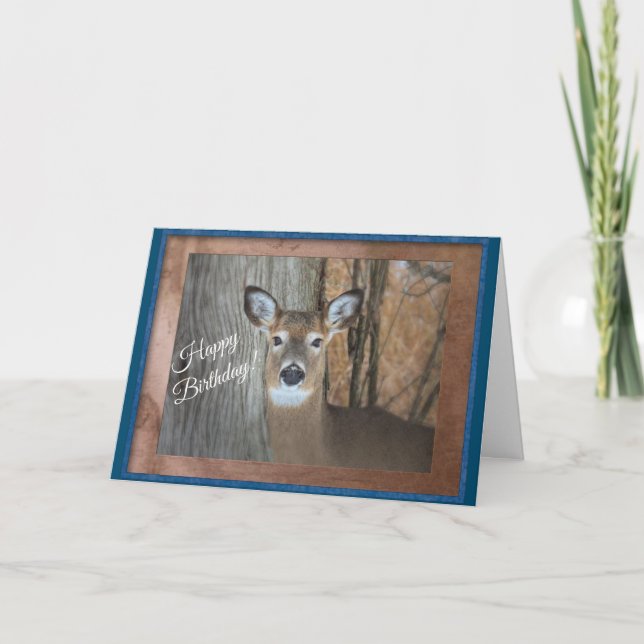 White Tails Deer Happy Birthday Karte (Vorderseite)