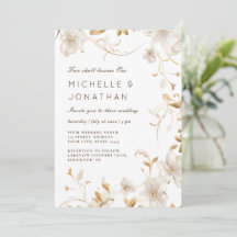 White Tan Floral Moderne Christliche Hochzeit