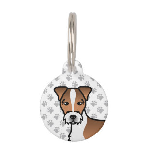 White & Tan Rough Coat Jack Russell Terrier Head Haustiermarke
