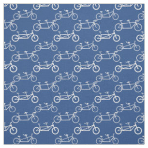 White Tandem Fahrrad auf blau Stoff
