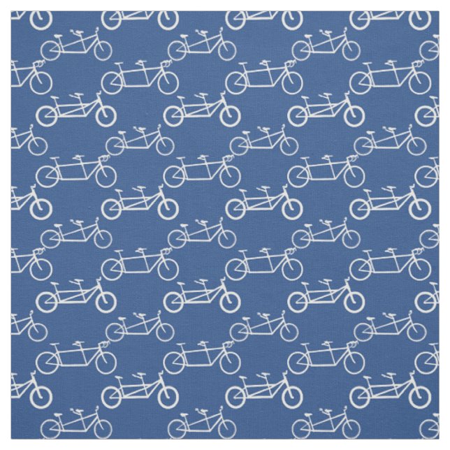 White Tandem Fahrrad auf blau Stoff (Muster)