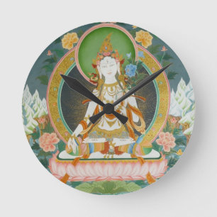 White Tara Clock Runde Wanduhr