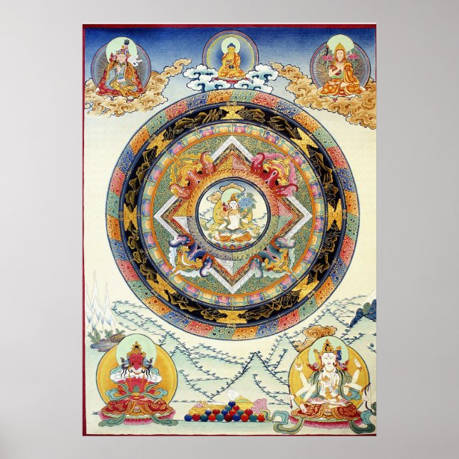 White Tara Mandala Poster (Vorne)