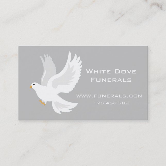 White Taube Design Beerdigung Dienstleistungen Visitenkarte (Vorderseite)