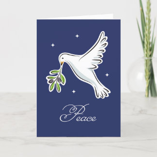 White-Taube-Urlaubskarte mit dem Text "Peace" Karte