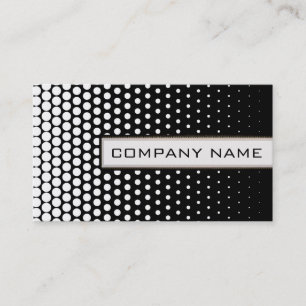 White Techno Dots Elegant Modernes Schwarz Visitenkarte