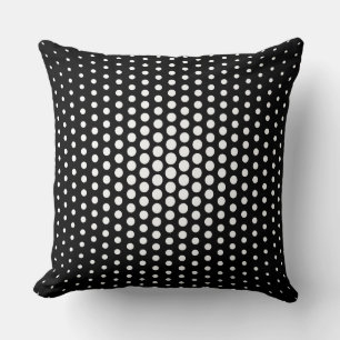 White Techno Dots Modern Black Kissen