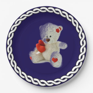 White Teddy Bär Pappteller