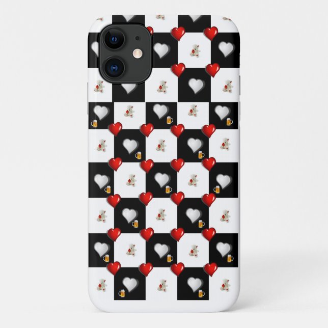 White Teddy Bear iPhone Case Beer (Rückseite)