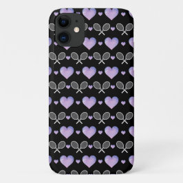 White Tennis Rackets Lila Hearts Liebe Athletic Case-Mate iPhone Hülle