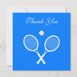 White Tennis Rackets und Ball Blue Dankeskarte
