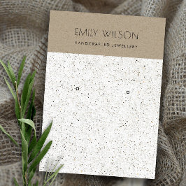 WHITE TERRAZZO TEXTURE KRAFT EARRING DISPLAY LOGO VISITENKARTE