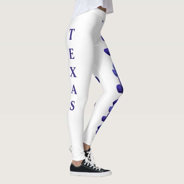 White Texas Staat Blume Blue Bonnet Leggings (Rechts)