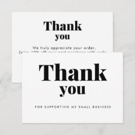 White Thank You Card Discount Code Logo Dankeskarte