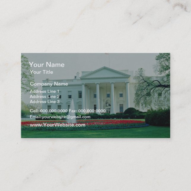 White The White House, Washington, D.C., USA Fl Visitenkarte (Vorderseite)