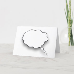 White Thought Bubble On White für dein Denken Karte