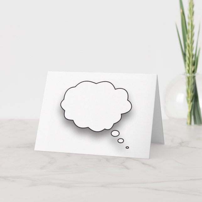 White Thought Bubble On White für dein Denken Karte (Vorderseite)