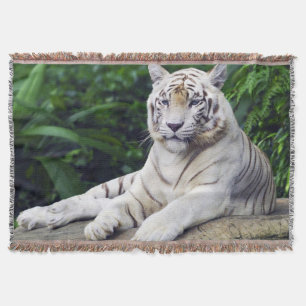 White Tiger 1 Throw Blanket Decke