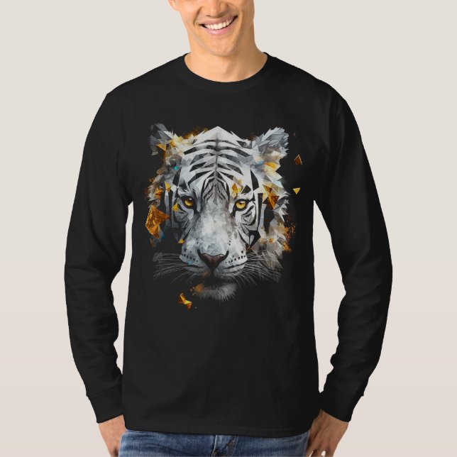 White Tiger - Art Animal Motif Tiger T-Shirt (Vorderseite)