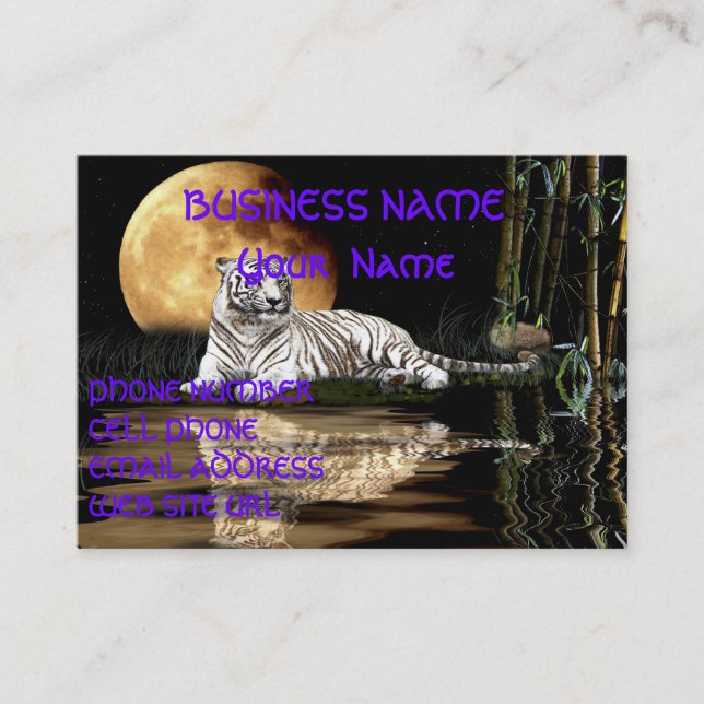 WHITE TIGER Business Card Visitenkarte (Vorderseite)
