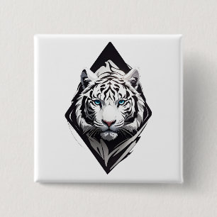 White Tiger Button