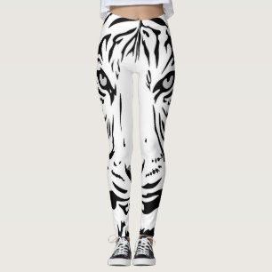 White Tiger Cartoon Leggings