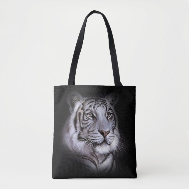 White Tiger Face Tasche (Vorderseite)