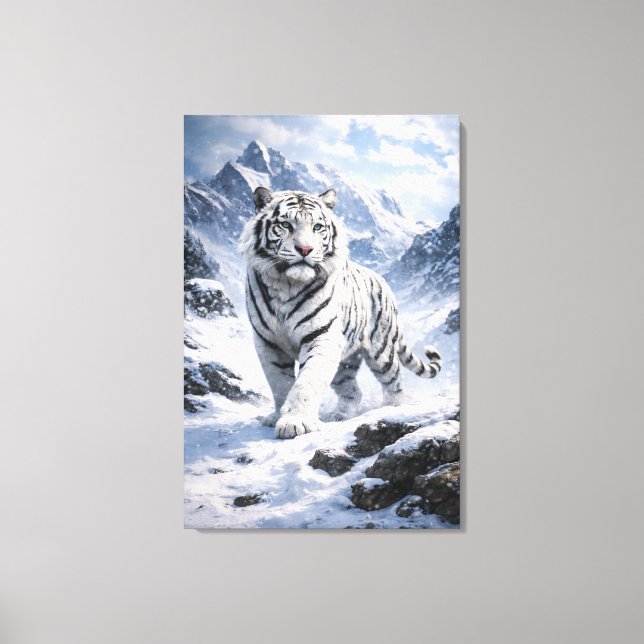 White Tiger Fantasy Art | Man Jiang Hong Art Serie Leinwanddruck (Vorderseite)