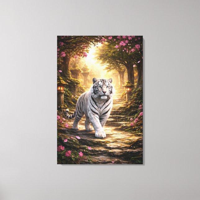 White Tiger Fantasy Art | Man Jiang Hong Art Serie Leinwanddruck (Vorderseite)