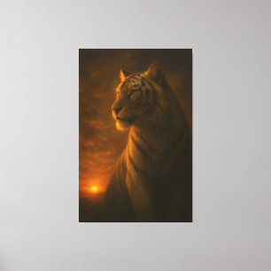 White Tiger Fantasy Art – Mystische Jungle-Licht Leinwanddruck