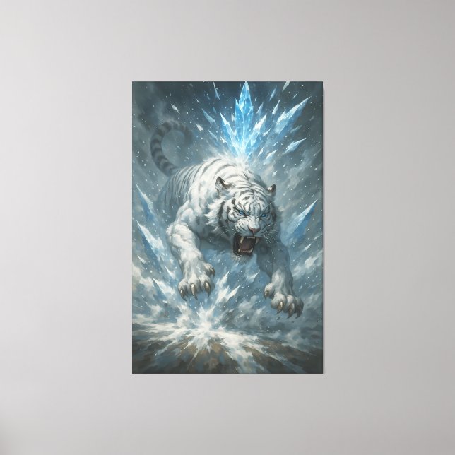 White Tiger – Frost King Ice Burst Descent – ManJi Leinwanddruck (Vorderseite)