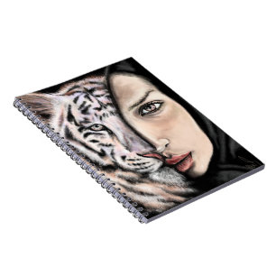 White Tiger Girl - Emotion-Notebook - Malerei Notizblock