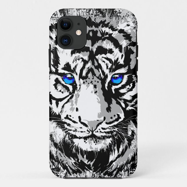 White Tiger Head - Blue Eyes - Tiger Case-Mate iPhone Hülle (Rückseite)