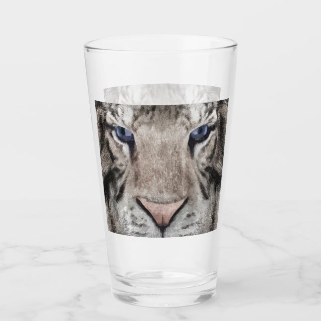 White Tiger Head  Glas (Vorderseite)