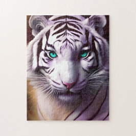 White Tiger Head with Mesmerizing Eyes 