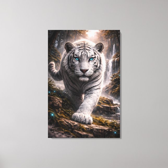 White Tiger in Motion – ManJiangHong Art Series Leinwanddruck (Vorderseite)