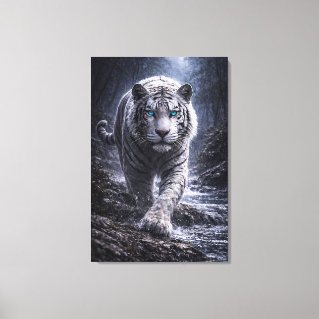 White Tiger in Motion – ManJiangHong Art Series Leinwanddruck (Vorderseite)