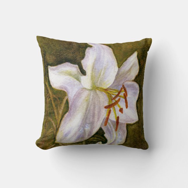 White Tiger Lily Blossom Kissen (Vorderseite)