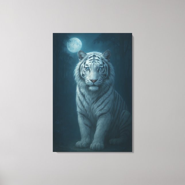 White Tiger – Mystical Fantasy Portrait – ManJiang Leinwanddruck (Vorderseite)